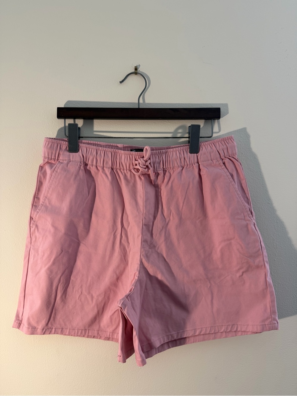 ASOS Design Men's Pink Cotton Drawstring Shorts